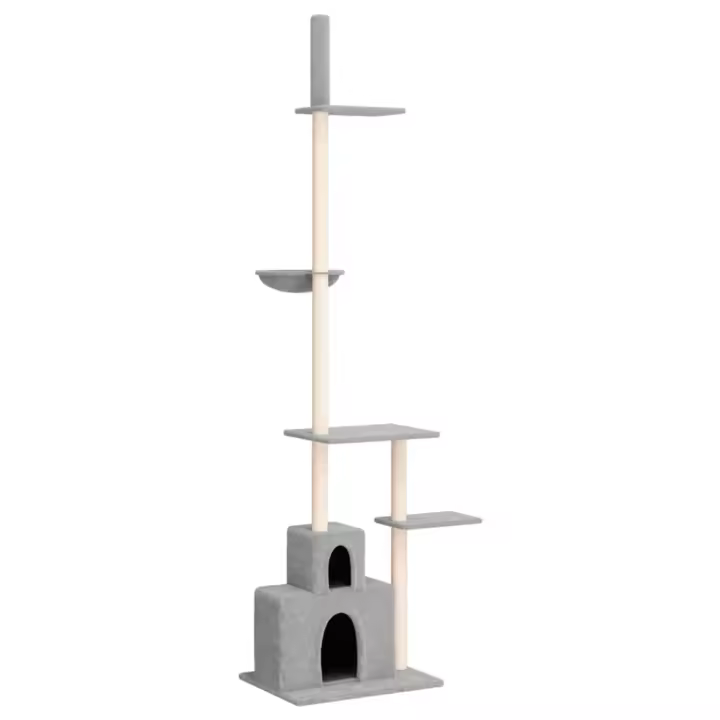 Árbol Rascador Gatos suelo a techo gris claro 250,5-276,5 cm - 1