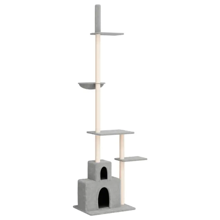Árbol Rascador Gatos suelo a techo gris claro 250,5-276,5 cm - 1