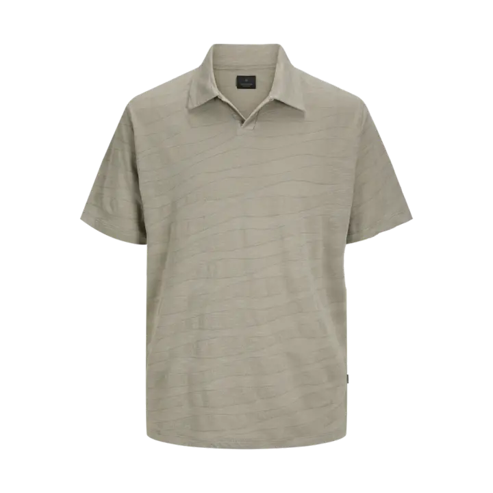 Jack & Jones Latate Split Neck Polo Color Gris - Cómodo Y Ligero - 1
