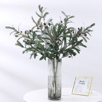 Rama De Olivo Artificial Con Hojas Verdes Y Frutas Plantas Falsas Para Decoración De Hogar Fotografía De Bodas Y Exhibiciones Material Plástico - details 5