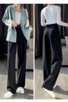 Pantalones Anchos Elegantes Para Mujer Estilo Coreano Cintura Alta Negro Pantalones Sueltos Para Oficina Moda 2024 - details 5