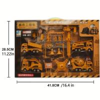Juguetes De Vehículos De Ingeniería Para Niños Excavadora Camión Grúa Bulldozer Bomberos Y Camiones De Tierra Mini Modelos De Construcción Plásticos Regalos Para Niños - details 2