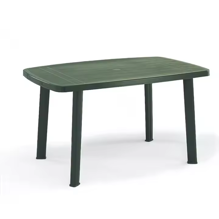 Mesa de Resina Verde para Exterior 140x90 Cm - Resistente a la Intemperie - 1