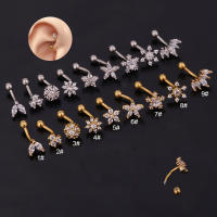 Piercing De Titanio Puro Para Oreja Rook Helix Tragus Lobe Barbell Curvado CZ Joyería De Cartílago Para Mujer - details 0