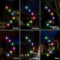 Lámpara De Vela Solar Para Jardín Y Porches Vintage Impermeable Con Campanas De Viento Iluminadas Decoración De Exterior - details 1