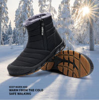 Botas De Invierno Para Hombres Y Mujeres Con Punta Ancha Y Suela De Goma Botines De Nieve Con Lining De Plush Abrazadura Media Para Senderismo - details 1