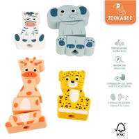 WOOMAX - Laberinto de madera y apilamiento animales, Ábaco, Zookabee, Safari, Juguetes niños 2 años, Torre de aprendizaje, Regalos originales bebés 1 año, Juego apilar, Motricidad fina - details 3