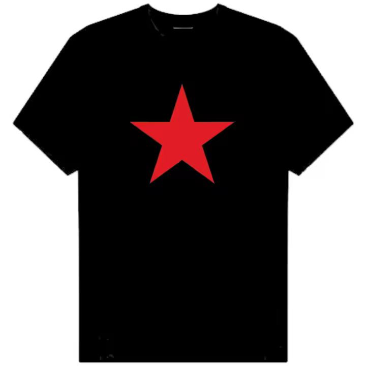 Camiseta Estrella Roja | Algodón | Manga Corta - Tejido tubular, sin costuras laterales. - Punto liso - 1