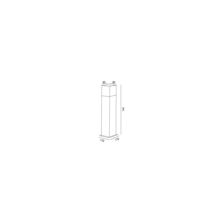 Ledkia Baliza Exterior Superficie Pie 74cm con Detector de Movimiento Augusta Negra Negro - 1