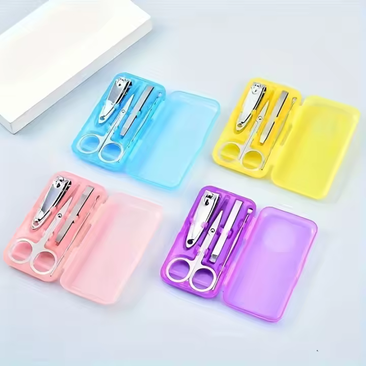 Set De Cuidado De Uñas Y Pies De 4 Piezas Con Tijeras Y Cortauñas De Acero Inoxidable Kit De Reparación Para Manos Y Pies - 1