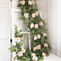Guirnalda De Flores Artificiales De Rosas Para Boda Decoración De Hogar Y Habitaciones Arco De Jardín Primavera Otoño Planta Falsa De Vínculo - details 0