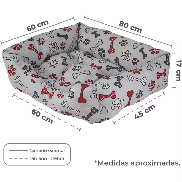 TIENDA EURASIA - Cama de Perro de Poliester, Interior con Comodas Fibras de Algodon - 1