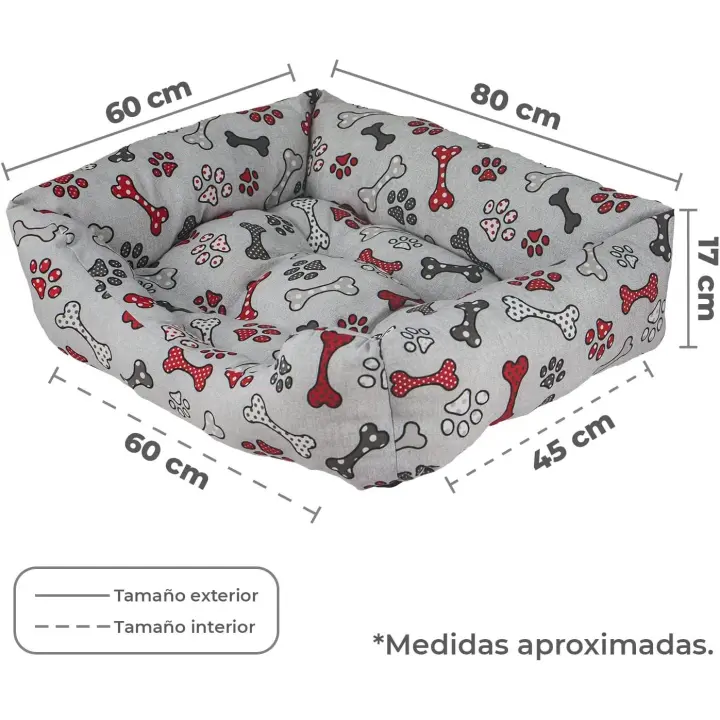 TIENDA EURASIA - Cama de Perro de Poliester, Interior con Comodas Fibras de Algodon - 1