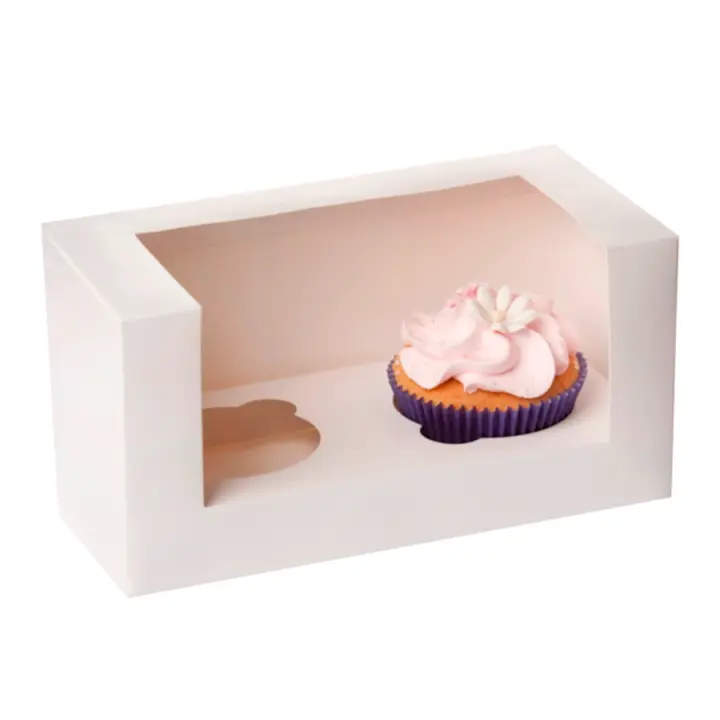Glotomania Caja para 2 Cupcakes Blanca - House Of Marie - Cartón Reciclado - 1