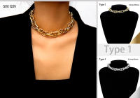 Collar Gótico Punk Exagerado De Cadena Gruesa Para Mujer Joyería De Noche Club Estilo Metal Fuerte Adorno Feminino - details 12