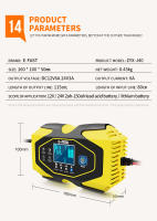 Cargador Inteligente De Batería LiFePO4 De Litio 12V/6A 24V/3A Automático Y Rápido Para Baterías De Plomo-Acero 50AH 75AH 90AH 100AH Material ABS - details 16