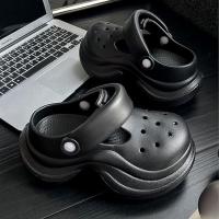 Zapatos de Suela Gruesa con Guantes que realzan la altura para Mujer en verano, zapatillas de Playa antideslizantes con Baotou, sandalias de Eva Modernos y versátiles. - details 2