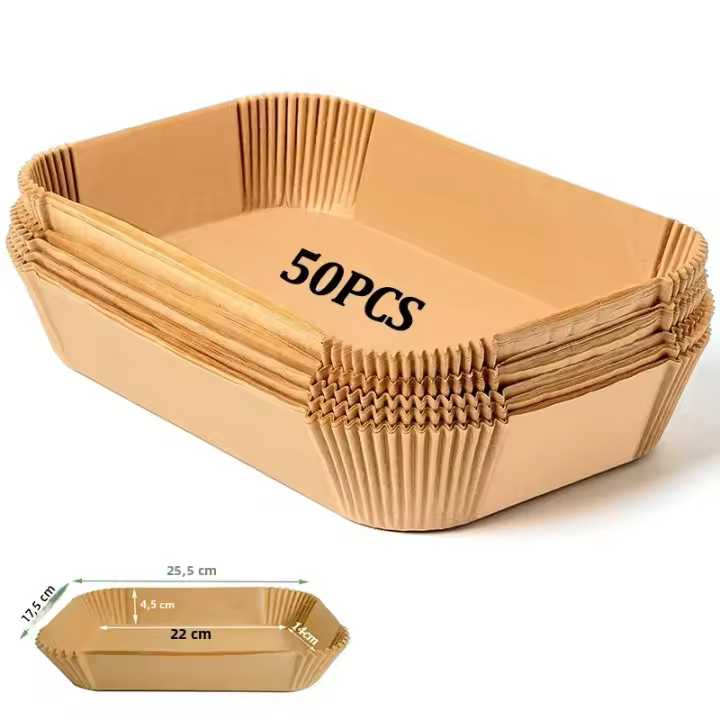 Papel De Fritura Desechable Para Air Fryer Antiadherente Para Hornear En Microondas Y Barbacoa Almohadilla De Papel Oilproof Accesorios De Cocina - 1