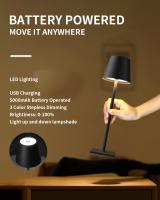 Lámpara De Escritorio LED Táctil Recargable Con USB Impermeable Para Ambiente De Restaurante Y Oficina Luz De Mesa Moderna - details 2