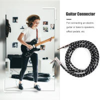 Cable De Audio Para Guitarra Eléctrica Negro Y Blanco 24AWG Reducción De Ruido 6.35mm Jack Longitud Opcional 30-50cm - details 1