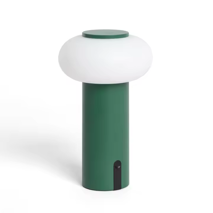 Ledkia Lámpara de Mesa LED Portátil para Exterior Metal con Batería Recargable Katse Verde - 1