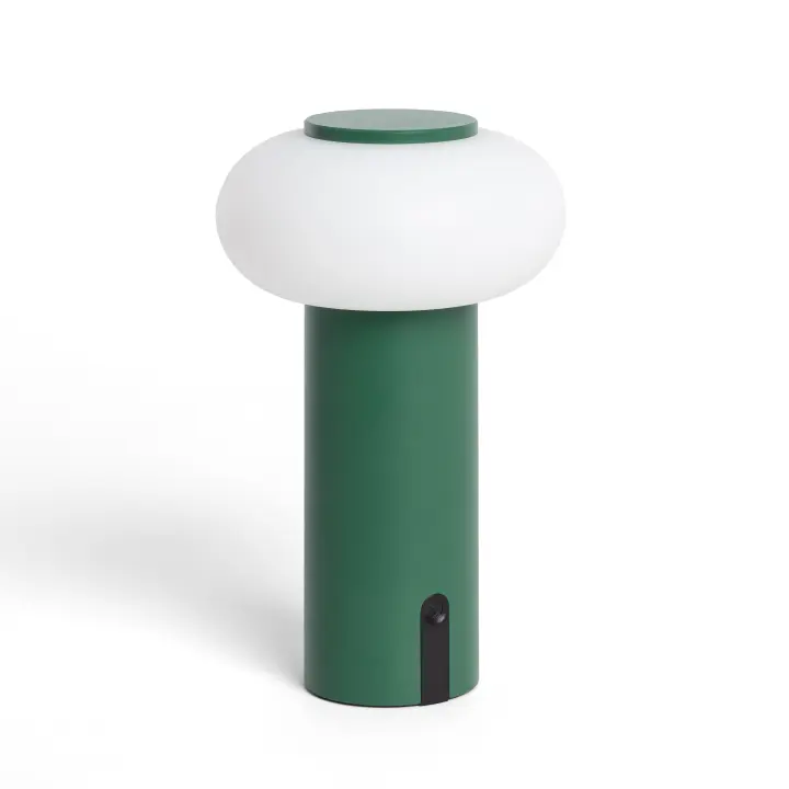 Ledkia Lámpara de Mesa LED Portátil para Exterior Metal con Batería Recargable Katse Verde - 1