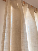 1pc Cortinas De Voile De Lino Plegado Estilo Wabi-Sabi Japonés Para Balcones Y Dormitorios Translúcidas Y Sombrías - details 6