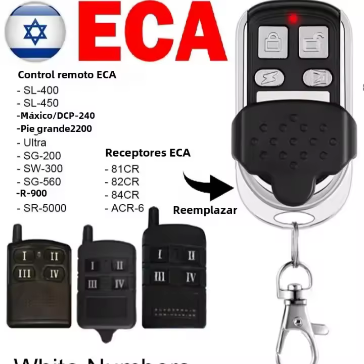 Controlador De Puerta De Garage ECA Transmisor Portátil 433.92mhz Código De Encriptación Dinámico Compatible Con 81CR 82CR 84CR ACR-6 - 1