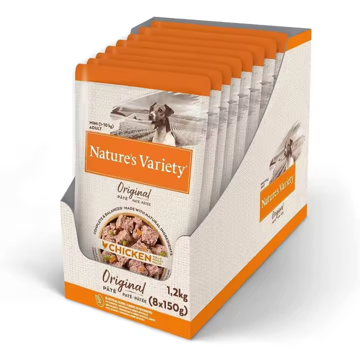NATURE'S VARIETY ORIGINAL CANINE ADULT PATE MINI POLLO 8X150GR NDR - 1