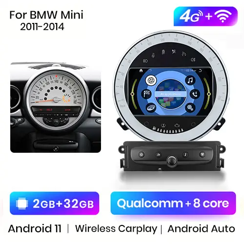 Junsun-Radio Multimedia con GPS para coche, reproductor con Android, Carplay, inalámbrico, 2DIN, para BMW Mini Cooper R56 R60 2007-2010 - 1