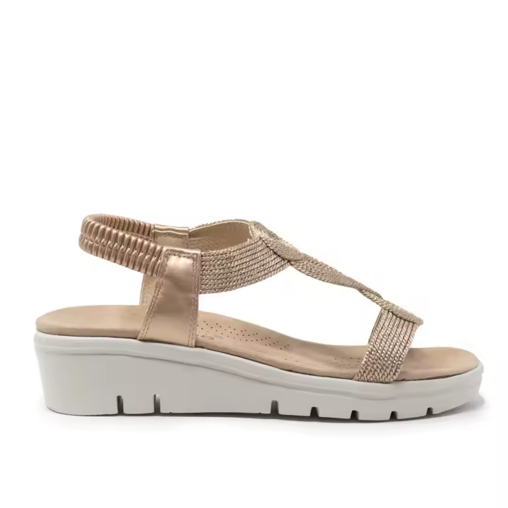 AMARPIES ABZ26557 Sandalias plataforma mujer 32625 24V SANDALIA ELASTICO TRENZADA BRONCE - 1