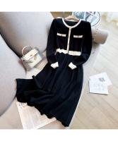 Vestido De Punto Largo Con Cuello Redondo Y Bolsillos Estilizado Alto A-line Para Mujer Vestido De Suéter De Otoño E Invierno Nuevo 2024 - details 10