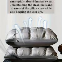 Luxury 5-Star Hotel Quality Pillow, 600g Weight, 19x25 Inch - Deep Sleep Neck Support, All Seasons Anti-Slump High Pillow Core, Machine Washable, Sleeping Pillow - details 5