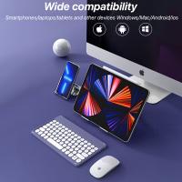 Teclado Inalámbrico Y Ratón Para Apple Samsung Bluetooth Compatible Con iPad iPhone Tablet Laptop Soporte Multilenguaje Incluye Español Portugués Ruso Francés - details 8