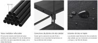 SONGMICS Armario de Ropa, Perchero, Burro Ropa, 138 x 43 x 182 cm, 3 Secciones para Colgar, con Compartimentos, Gran Capacidad, para Dormitorio, Salón, Lavandería, Negro Tinta/Topo - details 3