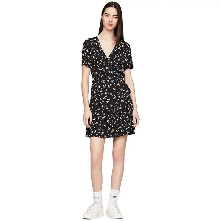 Vestido Tommy Hilfiger Cruzado Flores para unisex en color negro - 1