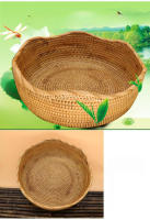 Cesta De Almacenamiento Hecha a Mano En Rattan Material Tejido Estilo Retro Para Frutas Y Agua Decorativa Cesta De Bambú Para El Hogar - details 1