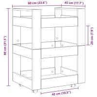 Carro de cocina vidaXL Roble Artisan 60x45x80 cm Madera de ingeniería - details 7