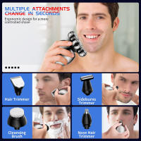 Afeitadora Eléctrica 7D Cabeza De Corte Flotante Base Recargable Portátil Para Hombre Afeitadora De Barba Clipper Shaver Impermeable - details 2