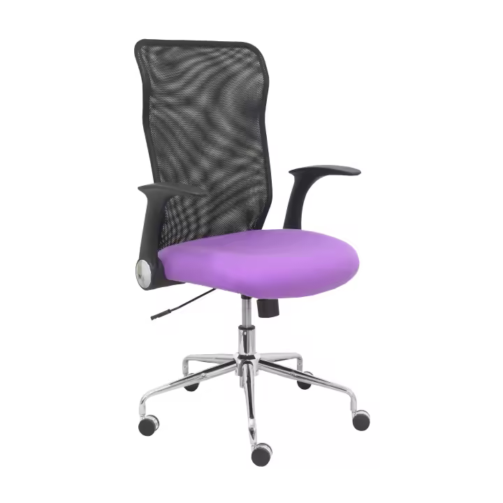 Piqueras Y Crespo Silla Minaya Ergonómica Respaldo Malla Negro Asiento Bali Lila - 1