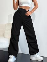 Pantalones Cargo Multibolsillos Y2K Moda Para Mujer High Waist Estilo Safari Deporte Al Aire Libre Activewear Pantalones Anchos Sueltos - details 0