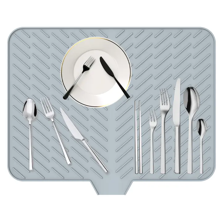 Alfombrilla De Secado De Platos Ultra Absorbente De Silicona No Esmerilada Secado Rápido Resistente Al Calor Para La Cocina Alfombrilla De Secado De Platos - 1