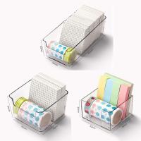 Caja De Almacenamiento Transparente Y Acrílica Para Notas Impermeable Organizador De Escritorio Para Estudiantes Con Cajones Separados - details 1