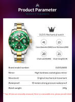 Reloj Mecánico Para Hombre OLEVS 6650 Resistente Al Agua Luminoso Con Fecha Estilo Clásico Y Moda De Buceo Material De Acero Inoxidable - details 8