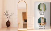 Marctani Espejo de Pie Cuerpo Entero - Espejo Grande y Largo con 3 Formas de Uso, Independiente, Montaje Pared y Apoyado - Marco de Aluminio + Soporte para Dormitorio, Baño o Salon - details 4