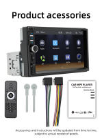 Juguete De Coche BQCC 1Din 7 Pulgadas Pantalla Táctil IPS Con Cableado Carplay Android Auto Luz LED De 7 Colores Mirrorlink TF FM USB Multimedial Radio Para Vehículo Universal - details 16