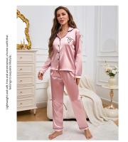 Conjunto De Pijamas Para Mujer Estilo Victoriano Con Bordado Camiseta De Manga Larga Y Pantalones Largos 2 Piezas Pijama De Dormir Loungewear De Poliéster Y Elástico - details 9
