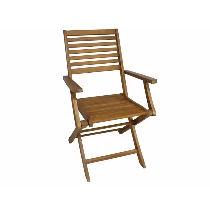 Gerimport Silla Plegable Acacia Reposabrazos 58 X 53 X 90 Cm Ligera Compacta - 1