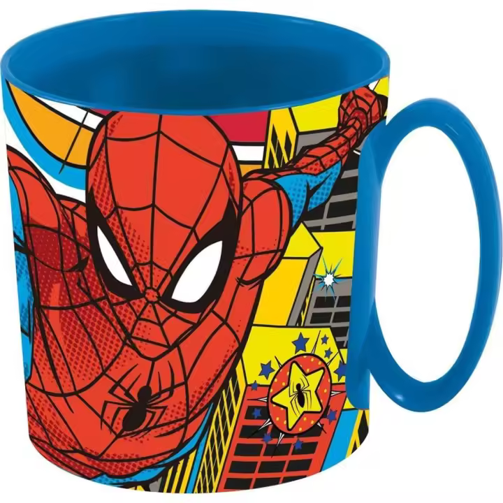 Taza infantil de plástico reutilizable para microondas de 350 ML Marvel Spiderman - 1