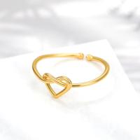 Anillo De Acero Inoxidable Para Mujer Color Oro Coupl Gold Diseño De Corazón Tendencia 2024 Joyería Lujo Aesthetic Anillos Mujer - details 1